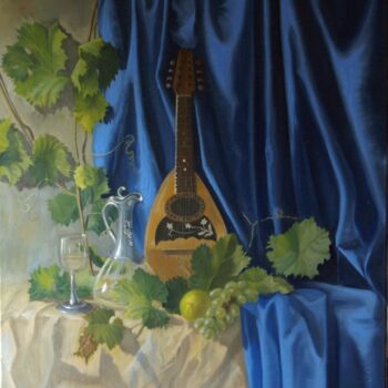 Painting titled "Wein und Gesang" by Hermann J. Heiss, Original Artwork, Oil