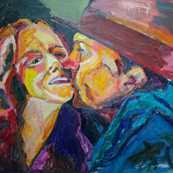 Peinture intitulée "the-kiss.jpg" par Ana-Maria Dinescu, Œuvre d'art originale, Huile