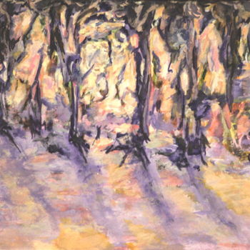 Картина под названием "Волшебный лес" - Мир, Подлинное произведение искусства, Акрил