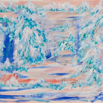 Картина под названием "Сибирская зима" - Мир, Подлинное произведение искусства, Акрил