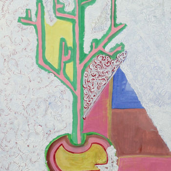 Картина под названием "Кактус" - Мир, Подлинное произведение искусства, Акрил