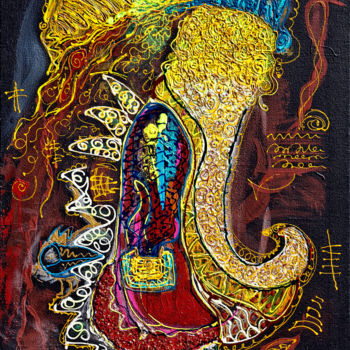 Painting titled "2-2-leis-happy-gane…" by Beauty Heart Concepts, Original Artwork, Acrylic