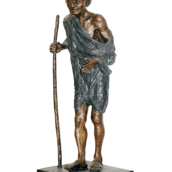 Sculpture titled "Gandhi" by Herminia Vizcarra, Original Artwork, Casting