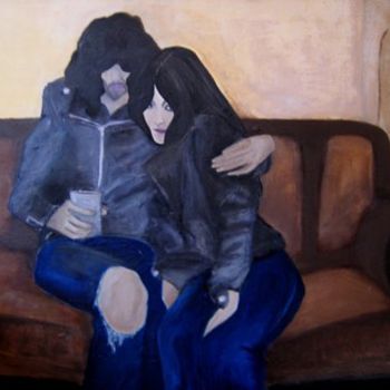 Peinture intitulée "Les rockeurs" par Hermione, Œuvre d'art originale, Huile