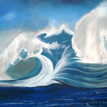 Painting titled "Storm: Natuurelemen…" by Herna Deleu, Original Artwork, Acrylic