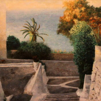 Peinture intitulée "EL CAFÉ HAFA-TÁNGER" par Hernández Consuelo, Œuvre d'art originale, Huile