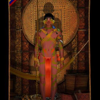 Digitale Kunst getiteld "Serie Yanomami" door Hernan Gimenez, Origineel Kunstwerk