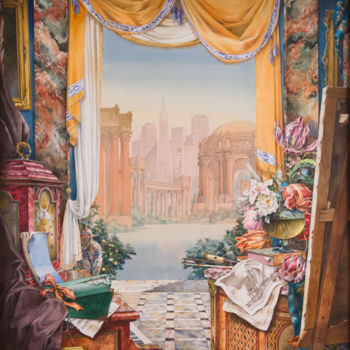 Painting titled "San Francisco Palac…" by Andrew Sievright, Original Artwork, Watercolor