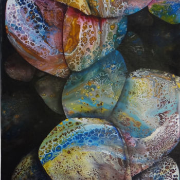 Картина под названием "organic mineral1" - Herve Bauve, Подлинное произведение искусства, Акрил
