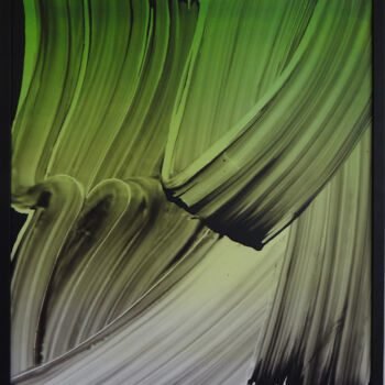 Painting titled ""Vert"" by Herve Bauve, Original Artwork, Acrylic Mounted on Plexiglass