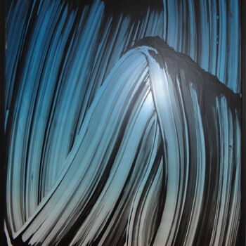 Картина под названием "bleu" - Herve Bauve, Подлинное произведение искусства, Акрил Установлен на плексиглас