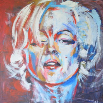 「encore une Marilyn」というタイトルの絵画 Hervé Castelによって, オリジナルのアートワーク, オイル