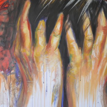 Pintura intitulada "la peine" por Hervé Castel, Obras de arte originais, Óleo