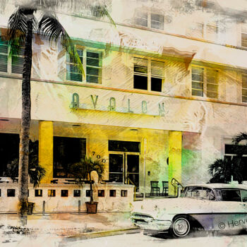 「Miami Art deco dist…」というタイトルの写真撮影 Herve Donnezanによって, オリジナルのアートワーク, アナログ写真