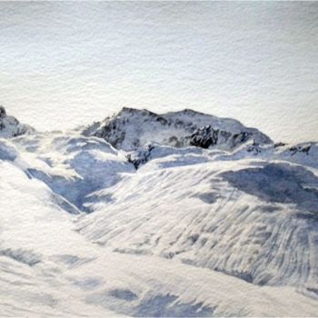 Painting titled "Montagne d'Outrey" by Hervé Espinosa, Original Artwork