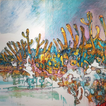 Pintura intitulada "Uyuni 1" por Hervé Fayolle, Obras de arte originais, Acrílico