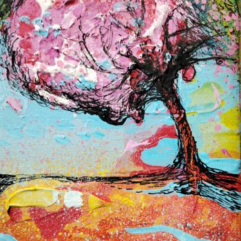 Malerei mit dem Titel "Etude sur les arbre…" von Hervé Fayolle, Original-Kunstwerk, Acryl