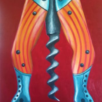 Schilderij getiteld ""French-cancan" sur…" door Herve Fleury (RV), Origineel Kunstwerk, Olie