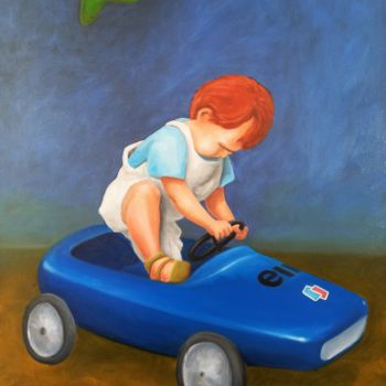 Peinture intitulée ""enfance"" par Herve Fleury (RV), Œuvre d'art originale, Huile