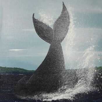 Pintura titulada "baleine-a-bosses-qu…" por Hervé François Aury (Harris Aurigan (alias)), Obra de arte original, Oleo