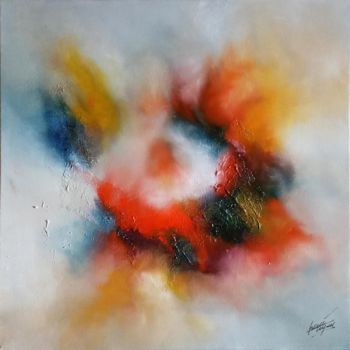 Painting titled "MEDITATING SCAPE 1" by Hervé Hugues, Original Artwork, Oil