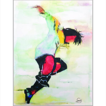 Картина под названием "Street Dance" - Hervé Lamb', Подлинное произведение искусства, Акварель
