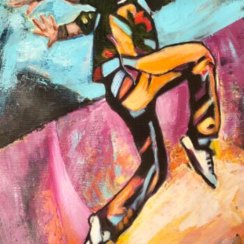 Painting titled "Urban danse" by Hervé Lamb', Original Artwork, Acrylic Mounted on Wood Stretcher frame