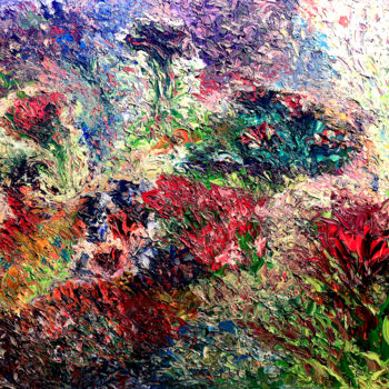 Peinture intitulée "FLOWERS" par Hervé Laurent, Œuvre d'art originale, Huile