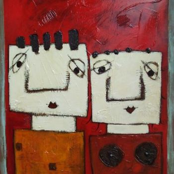 Painting titled "les amoureux" by Hervé Oberto, Original Artwork