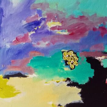 Painting titled "bzzz" by Hervé Rayot, Original Artwork, Acrylic