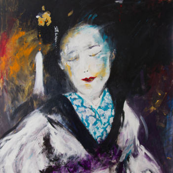 Painting titled "geisha" by Herve Thomas-Miton, Original Artwork, Acrylic