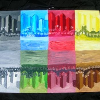 Painting titled "united colors of NYC" by Hervé Guillaumont, Original Artwork