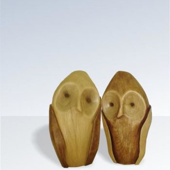 Sculpture intitulée "couple" par Ohe, Œuvre d'art originale, Bois
