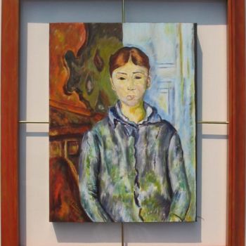 Painting titled "Mme Cézanne en bleu" by Jean-Marc Hervet, Original Artwork