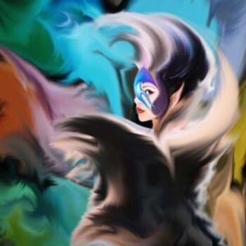 "Lady Blue Bird" başlıklı Dijital Sanat Nykky Hesperide tarafından, Orijinal sanat