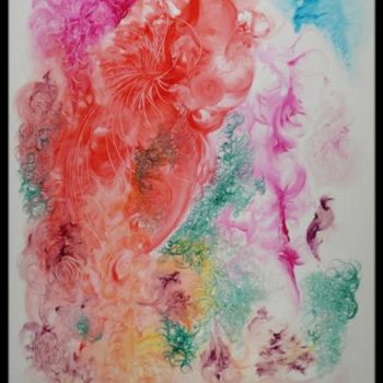 Картина под названием "Rainbow Flowers" - Nykky Hesperide, Подлинное произведение искусства