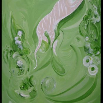 Painting titled "Green Melly Mellow" by Nykky Hesperide, Original Artwork