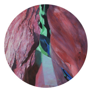 제목이 "岩·色2"인 미술작품 Yanfei He로, 원작, 기름 나무 들것 프레임에 장착됨