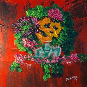 Pintura intitulada "Rouge" por Céline Liliane Heyberger, Obras de arte originais, Acrílico