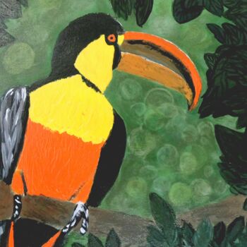 Pittura intitolato "Vibrant Toucan" da Heyleena R, Opera d'arte originale, Acrilico