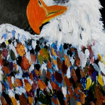 Schilderij getiteld "Majestic Eagle" door Heyleena R, Origineel Kunstwerk, Acryl