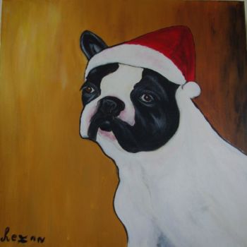 Painting titled "Petit Bouledogue de…" by Hezan, Original Artwork