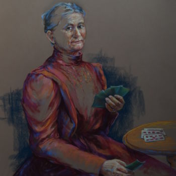 Schilderij getiteld "Pauline" door Helene Gaben Laurié, Origineel Kunstwerk, Pastel
