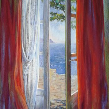 Painting titled "invitation au voyage" by Helene Gaben Laurié, Original Artwork, Pastel