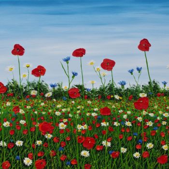 Pintura titulada "Summer Meadow" por Hazel Thomson, Obra de arte original, Oleo Montado en Bastidor de camilla de madera