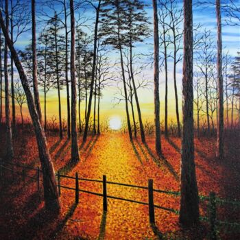 Peinture intitulée "Autumn Evening" par Hazel Thomson, Œuvre d'art originale, Huile
