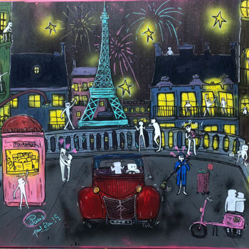 Painting titled "Paris peut-être" by Hico, Original Artwork, Spray paint