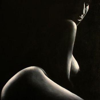 Painting titled "nue" by Serge Hidalgo, Original Artwork, Oil