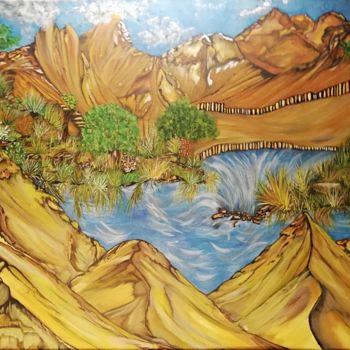 Painting titled "eden" by Tatewari Zyromski, Original Artwork, Acrylic