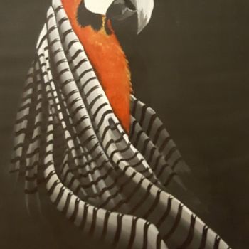 Картина под названием "parrot" - Hilal Aktunç, Подлинное произведение искусства, Акрил